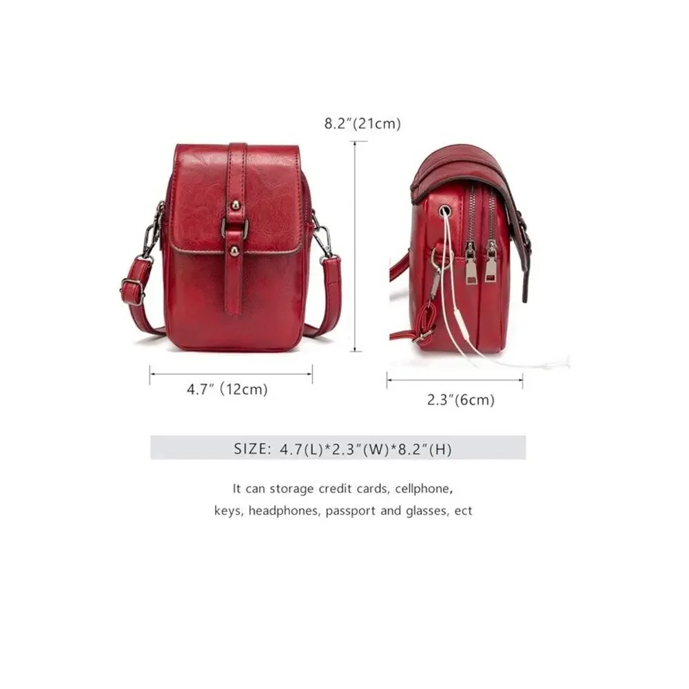 NEW myfriday Purse Crossbody Handbag Red Faux Leather Coastal Modern Travel